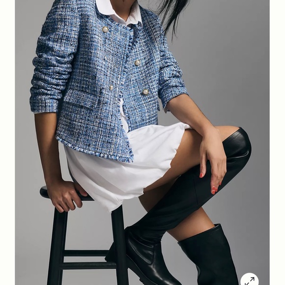 Anthropologie Double Breasted Tweed Jacket NWT - Picture 2 of 5